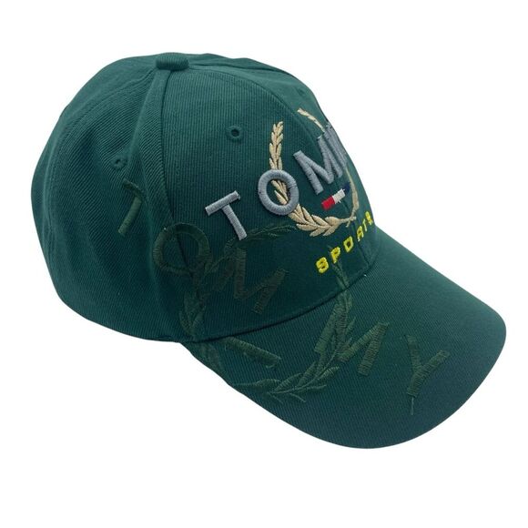 Vintage Tommy Sports Hilfiger Green Strapback Hat Cap - Picture 2 of 5